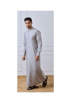 Al Noor Grey Collar Thobe