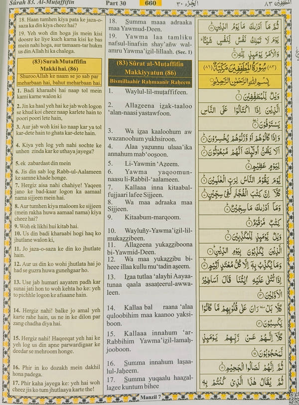 The QR-Quran with Roman Urdu Arabic Translation